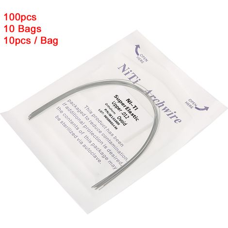 100 pièces Arc Orthodontique Supérieur en Fil Round NiTi Super Élastique 12mm (1/2)