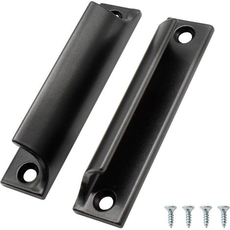 2 Pièces Poignée de Porte Coulissante, Aluminium Poignée Meuble, Poignee de Meuble Cuisine Noir, Disponible pour Portes de Balcon, Portes Coulissantes, Tiroirs (1/5)