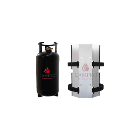 Pack CAMPKO Bouteille Gpl 36 L / 15.1 Kg + Support mural avec sangles pour Bouteille de Gaz Camping Car