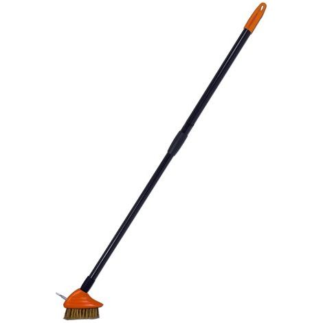 Gt Garden – Brosse de nettoyage télescopique 84-144 cm – Tête en acier avec brosse métallique – Pour enlever mousse et herbe sur pavés (1/3)