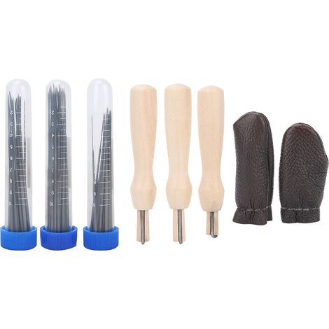 Felting Needle Kit Wool Felt Supplies with Poking Needles Storage Box Wood Stamp Finger Cots (1/5)