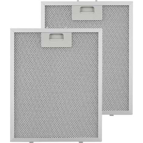 Filtres à graisse en aluminium Klarstein - filtres de rechange, lot de 2, fermeture à clic facile, 25,8 x 31,8 cm, env. 300 g, aluminium, pour hottes Klarstein Sabia, argent (1/4)