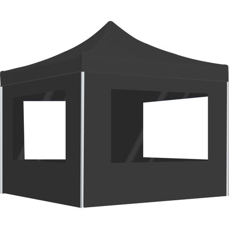 Gazebo Pieghevole con Pareti Alluminio 2x2 m Antracite vidaXL