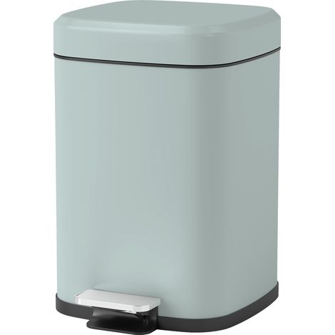 12L Modern Boxy Metal Home Kitchen Bin Light Green (1/5)