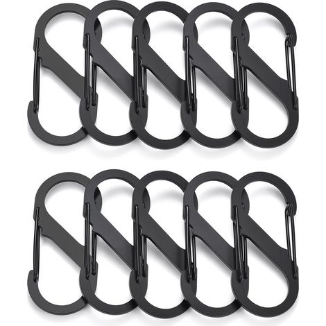 Lot de 10 Mousqueton,Acier inoxydable,68 mm,Boucle en S,Clé,Sac à dos (1/5)