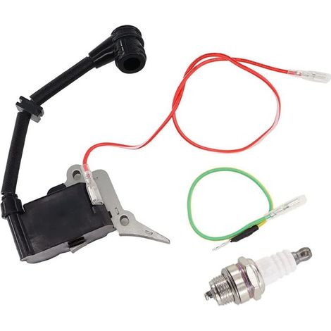 Bobine d'allumage Bougie d'allumage pour tronçonneuse 2500 25cc pour Berlan Fuxtec Gardech Plantiflex Roxon Scion Silex Timberpro Timbertech Varan Viron AL-KO 2625TSB 2625T Hyundai HEL25 (1/5)