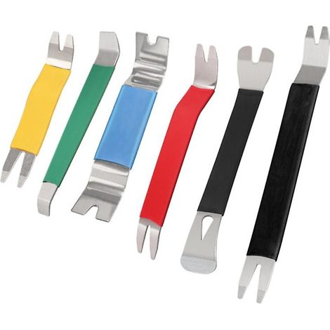 Outil de démontage de garniture de porte de voiture, levier, panneau, tableau de bord, autoradio, clips de carrosserie, 6x (1/5)