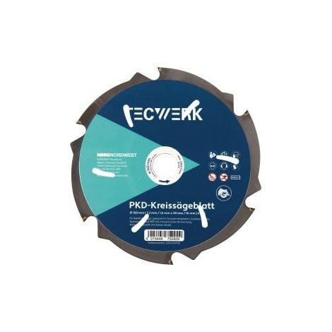 Lame de scie circulaire portative AD 190mm Z.6 PKD Largeur de coupe 2,2mm TECWERK (1/3)