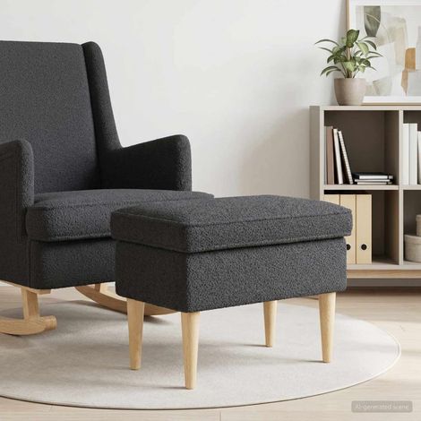 vidaXL Poggiapiedi Grigio Scuro 55 x 35 x 41 cm Bouclé (1/5)
