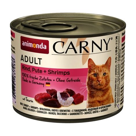 Animonda Carny Adult - Bœuf, Dinde et Crevettes - Nourriture humide pour chats adultes