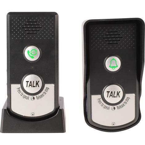 Sonnette d'Interphone sans Fil Exterieure Étanche, Longue Distance au 3 Niveaux Volumes, Système d'Accès Rechargeable pour Sécurité Domestique Maison Bureau