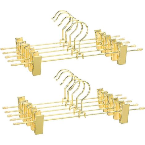 Cintres métalliques pour pantalons, lot de 10  cintres pour manteaux, 30,5 cm, avec 2 pinces, compatibles avec les jupes.