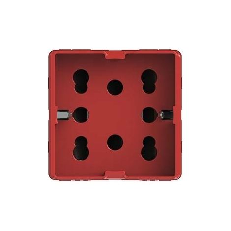 Modulo presa multistandard, 10A, 16A e schuko, serie P, rosso, compatibile con serie Gewiss System - 4Box Side 4B.G20R.H21 (1/5)