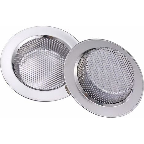 2 pezzi Filtro per lavello da cucina, filtro per lavello in acciaio inossidabile, filtro in metallo per lavello da bagno per bagno e cucina, diametro 7,5 cm/2,95 e 34 pollici