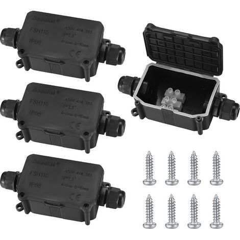IP68 Wasserdichte Anschlussdose – Außenanschlussdose für Kabel Ø3 bis 8 mm und Ø6 bis 10 mm – PG9-Anschluss – 4 Stück (1/5)