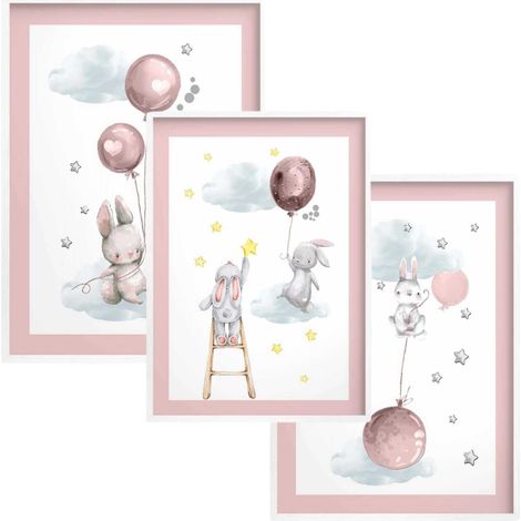 Affiches pour enfants avec un cadre blanc pour la chambre Tableaux muraux pour enfants (1/5)