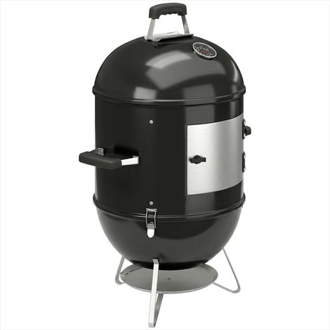 Barbecue au charbon Fumoir barbecue 3 grilles avec thermomètre (1/5)