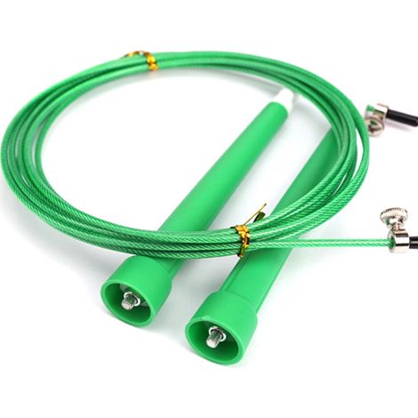 Corde à sauter réglable de qualité pour étudiants, équipement d'entraînement sportif (verte) (1/3)