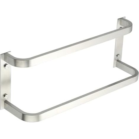 Porte-Serviettes Mural à 2 Niveaux, Barre Porte Serviette, Longueur 40 CM, en Acier Inoxydable SUS304 pour Cuisine et Salle de Bain, Finition Brossé (1/5)