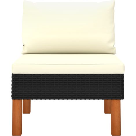 Maison Exclusive - Mittelsofa Poly Rattan und Eukalyptus Massivho