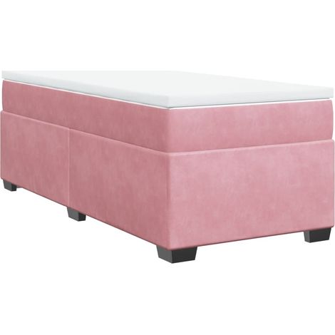 Maison Exclusive - Cama box spring con colchón terciopelo rosa 10