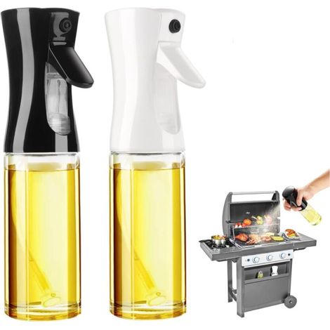 Ensemble de deux flacons pulvérisateurs de cuisine en verre, 200 ml, idéal pour les grillades, les pâtes, les salades, etc. (1/5)