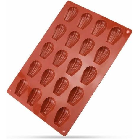 DEESSE SHOP - Moule à Madeleine en Silicone, Moule à Madeleine 20 Trous, Moule à Madeleine, Moule à Madeleine en Silicone pour Muffins, Cupcakes, Brownies, Gâteaux, Pudding (1/5)