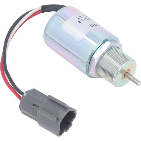 Électrovanne de sécurité 12VDC pour chargeuse et excavatrice Mitsubishi S3L2, soupape d'arrêt 61SD de rechange (1/5)