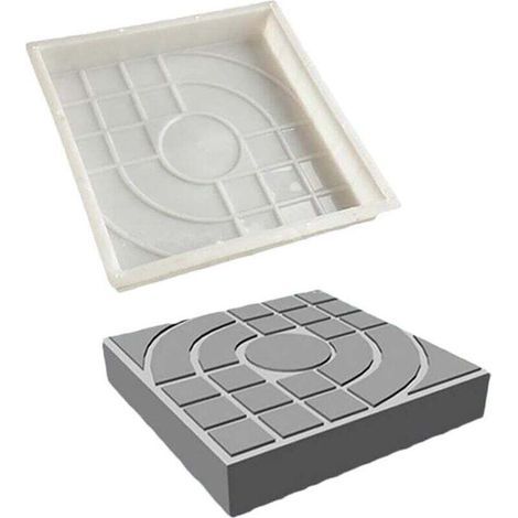 Moule à pavés pour brique, béton, pierre, carré, pour dalles, jardin, pelouse, trottoirs, allées, chemins de rue, 25 x 25 cm (1/4)