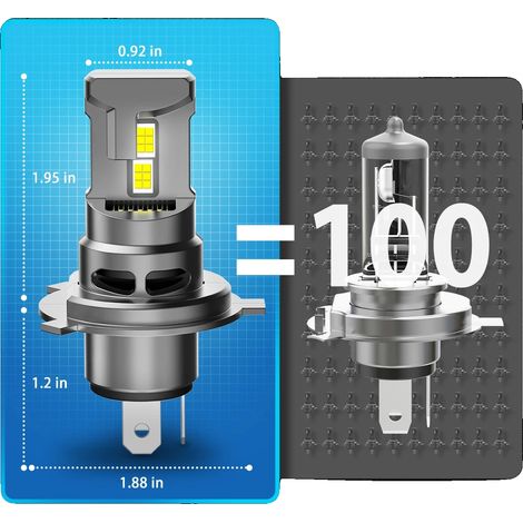 Lampadina per faro, abbaglianti/anabbaglianti, 6000 lumen, H4 (1/2)