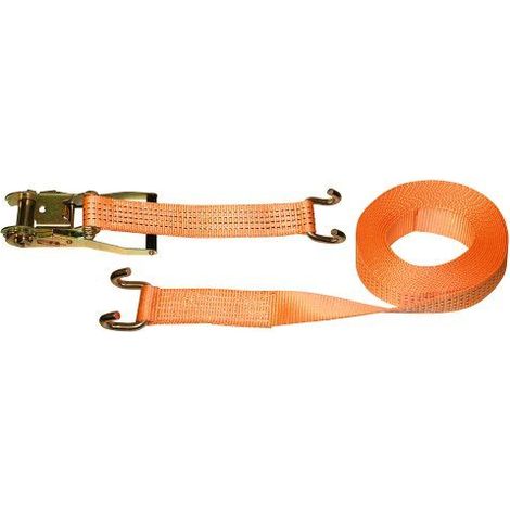 Kerbl 37143 Sangle d\'arrimage en 2 parties avec crochet Orange 50 mm x 8 m Charge max. 4000 kg (1/3)