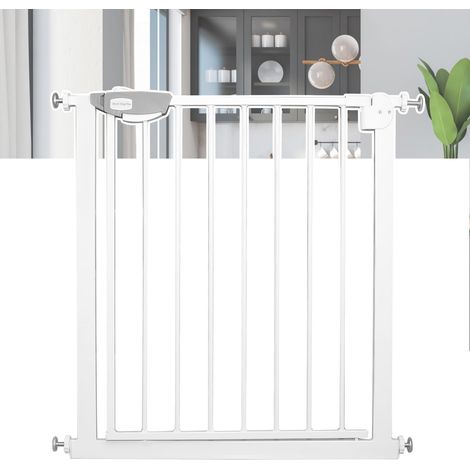 Treppenschutzgitter 70cm Türschutzgitter ohne Bohren N Stop Safety Tür- & Treppengitter mit Auto-Close Kinderschutzgitter Türgitter Hunde Baby Schutzgitter, für 75-85cm (Weiß) NAIZY (1/4)