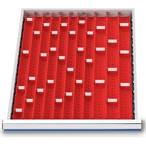 Muldenplatten Set 46-teilig, R 18-24, Schubladennutzmaß 450 x 600 mm, Blendenhöhe 50 / 75 mm Maße in mm (BxH): 450 x 30 (1/3)
