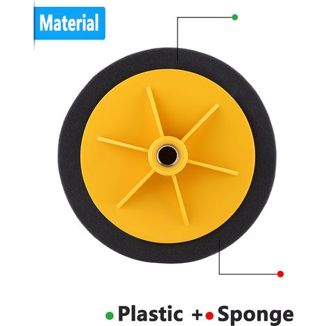 Kit de polissage en éponge de 15 cm (6 pouces) pour polisseuse de voiture, noir (1/5)
