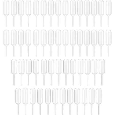 50 Pieces Pastry Pipettes, Plastic Pipettes, Squeeze Transfer Pipettes, 4ml Mini Clear Plastic Liquid Pipettes for Chocolate, Cupcakes, Ice Cream, Jam