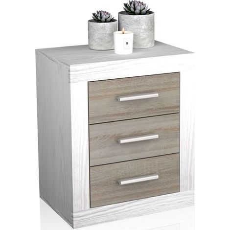 Mesita de noche Kira Andersen Pino - Gris 50cm (ancho) x 61cm (alto) (1/5)