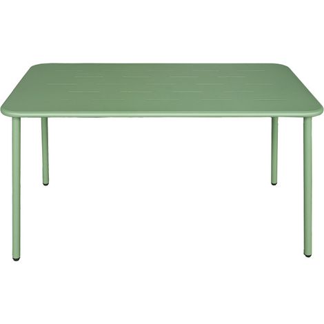 Table à manger de jardin 4 personnes en métal - Vert - Zyra (1/5)