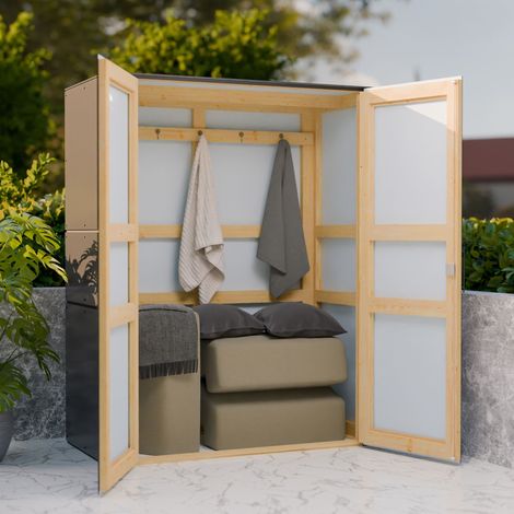 Armoire de jardin haute Bertilo HPL anthracite 0,94m² (1/5)