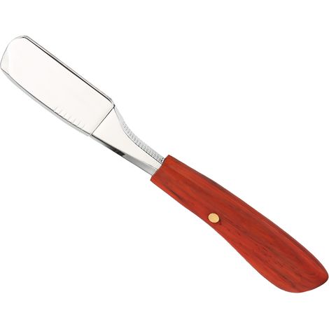 Porte-lame de rasoir droit pour homme, manche en bois, style vintage, pour salon de coiffure, argent brillant (1/5)