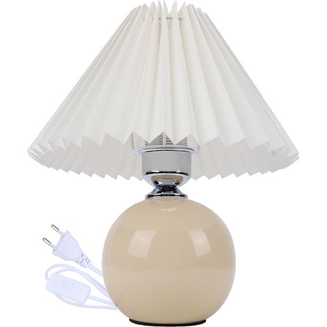 Lampe de table plissée en céramique LED style nordique moderne, beige (1/5)