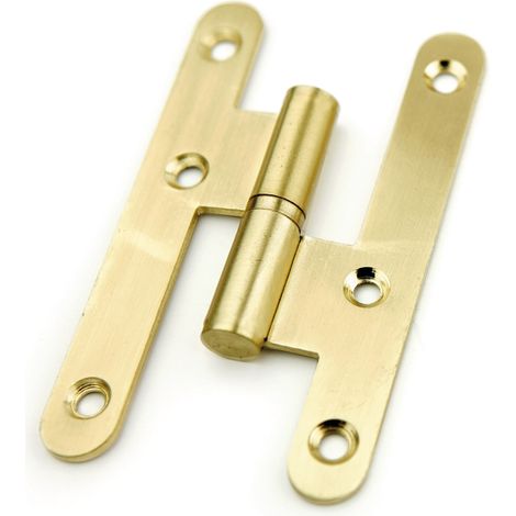 Pernio acero dorado satinado pala redonda 100mm puerta interior (1/2)