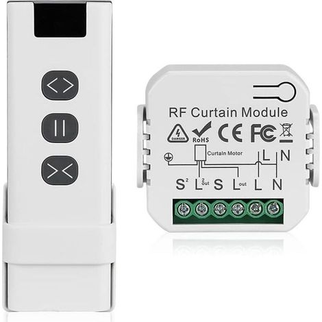 Module Volet Roulant Sans Fil, Interrupteur Sans Fil pour Volets Roulants, Stores, Composé d'une Télécommande RF + Module Récepteur, Max. 100m de Portée (1/4)