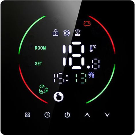 Thermostat intelligent Thermostat de chauffage Thermostat d'ambiance Thermostat de chauffage électrique au sol 16A LED écran tactile numérique noir tonchean (1/5)