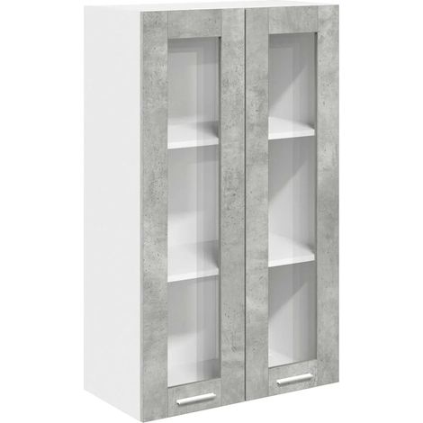 Armadio sospeso moderno grande spazio di archiviazione 60 x 31 x 100 cm in legno ingegnerizzato grigio cemento 020053428
