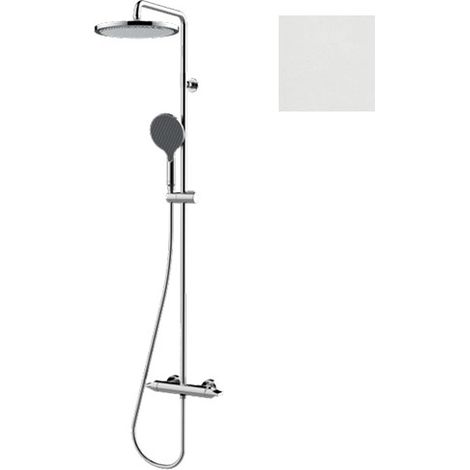 Mitigeur kit colonne de douche murale blanc mat Apice - Bossini L10506045