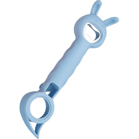 Ouvre-Bouteilles Multi-Fonction 4 en 1 Stainless Steel Anti-Glissement Ergonomique pour Boîte et Pot Bleu (1/5)