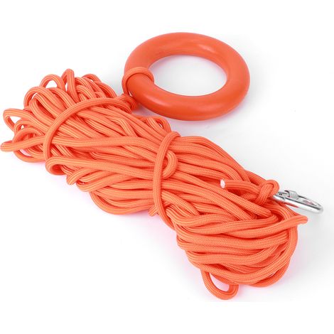 Corde de Sauvetage Non Réfléchissante avec Crochet et Anneau de 10mm de Diamètre - 30m (1/5)