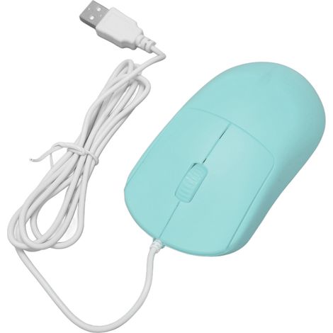 Souris filaire optique 1200 DPI, port USB, design ergonomique, plug and play, pour ordinateurs portables et de bureau (bleue).