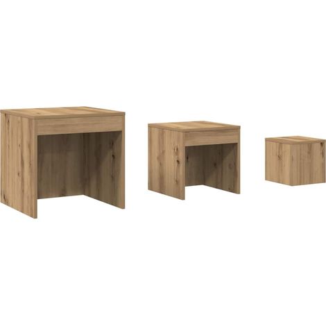 Maison Exclusive - Mesas apilables 3 pzas madera contrachapada co