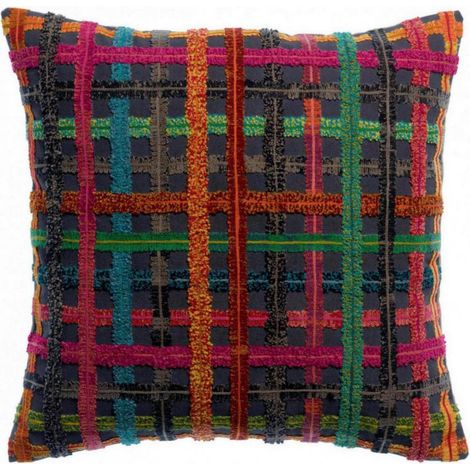 Coussin Brodé Multicolore Décoratif pour Salon et Chambre - 45 x 45 cm - PANGIVO